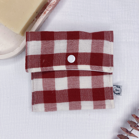 Pochette à Savon Imperméable – Vichy brique