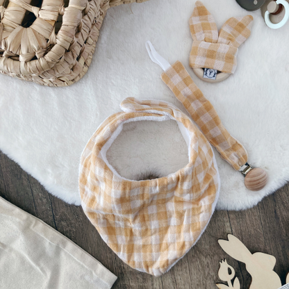 Coffret de naissance - Vichy jaune pale - La Petite Framboise