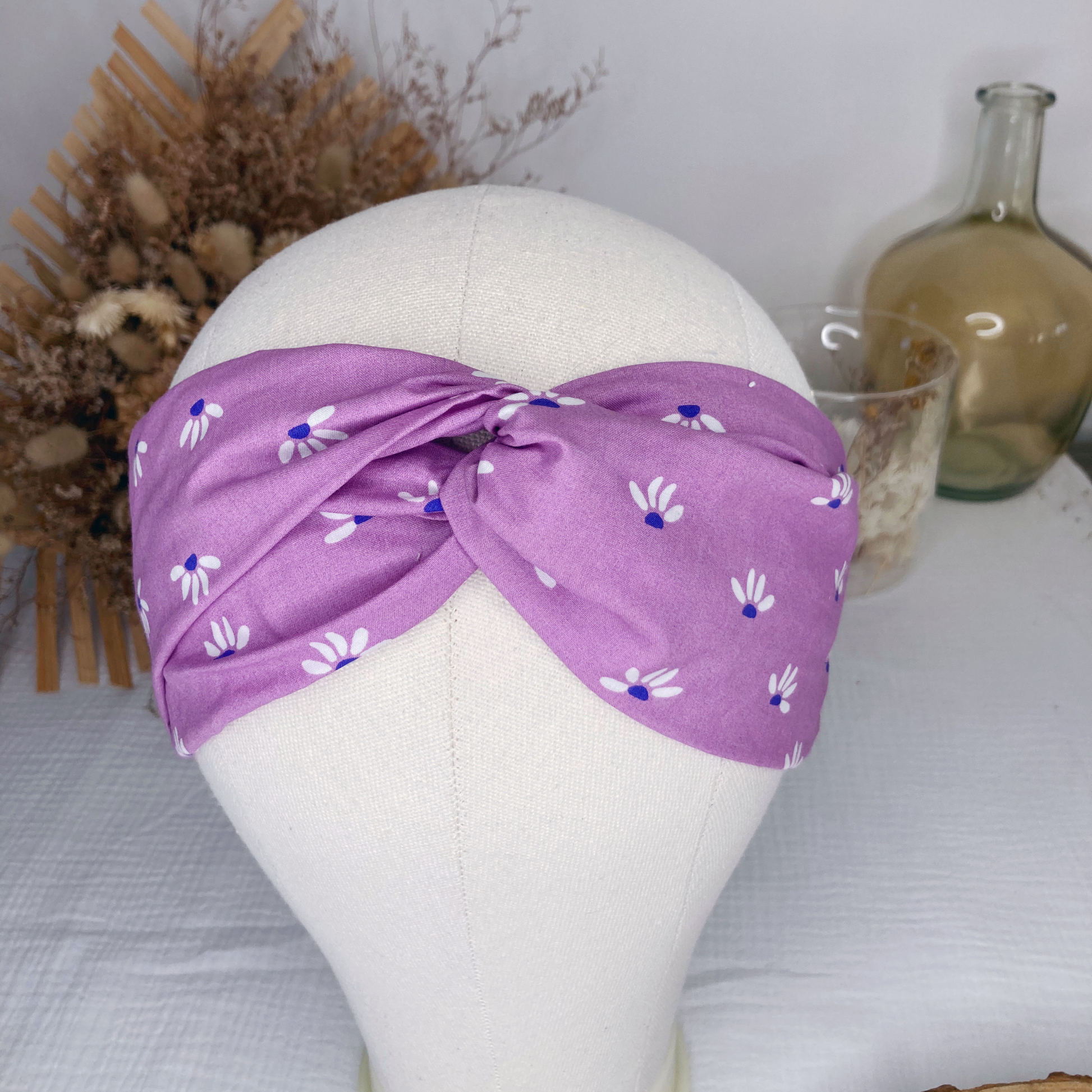 Headband twist adulte - Violine à marguerites - La Petite Framboise