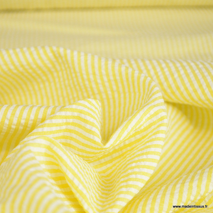 Chouchou Tissu - Rayure jaune citron