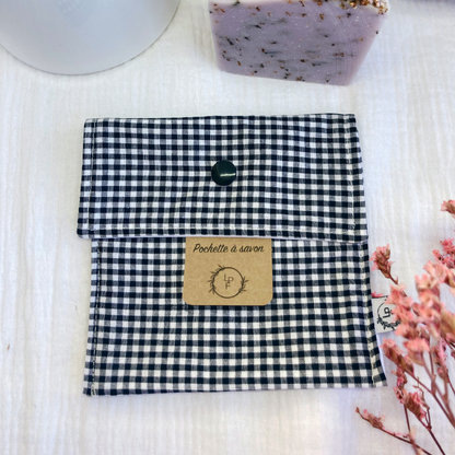 Pochette à Savon Imperméable – Vichy noir - La Petite Framboise