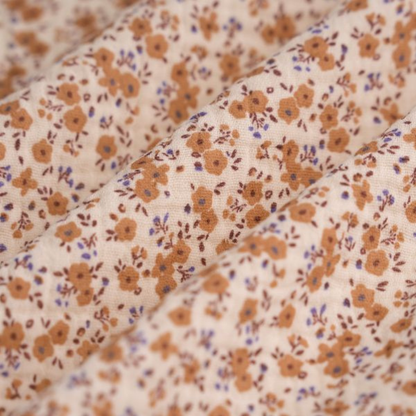 Headband twist enfant - Beige à fleurs camel