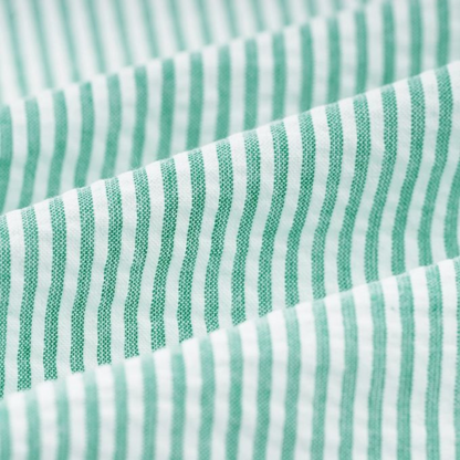 Barrette Nœud - Vert rayé