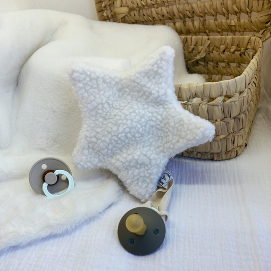 Attache tétine - Étoile Blanche