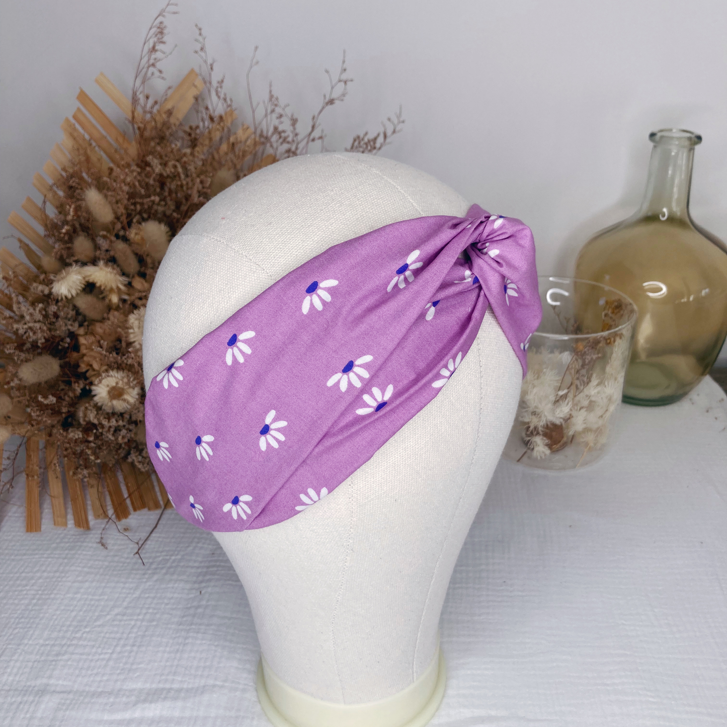 Headband twist adulte - Violine à marguerites - La Petite Framboise