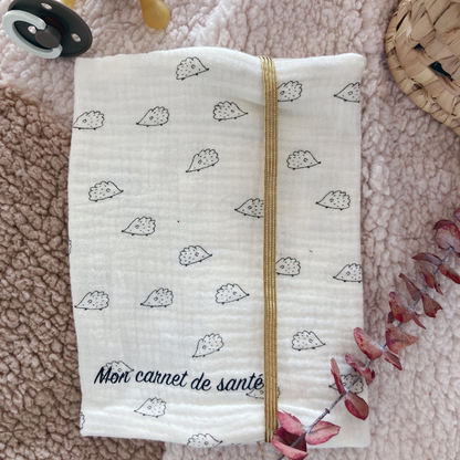 Protège carnet de santé - Gaze de coton Herisson - La Petite Framboise