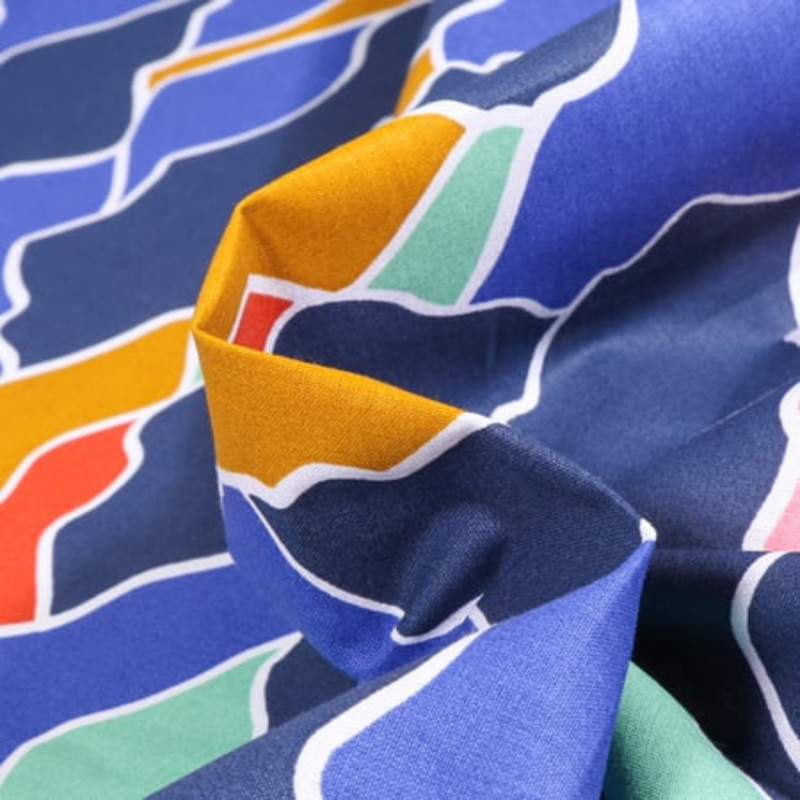 Pince Scrunchy - Motifs bleu/moutarde/orange - La Petite Framboise