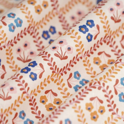 Attache tétine - Ecrue losange fleuri