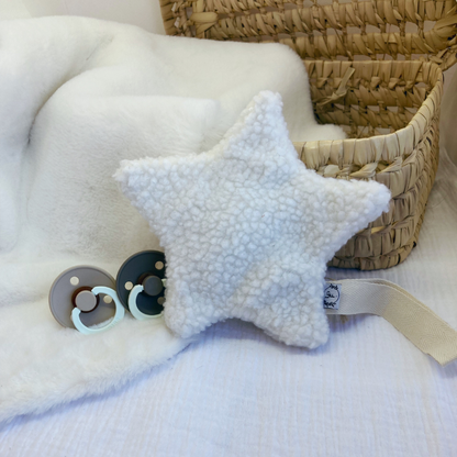 Attache tétine - Étoile Blanche