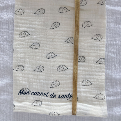 Protège carnet de santé - Gaze de coton Herisson - La Petite Framboise