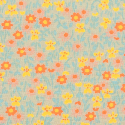 Petit Élastique - Fleuri jaune/orange
