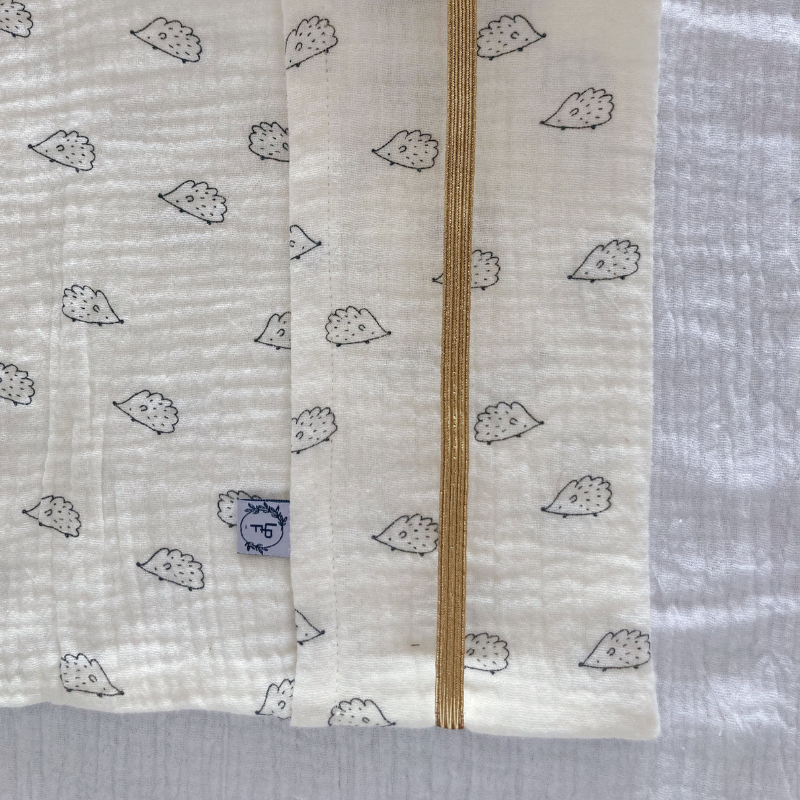 Protège carnet de santé - Gaze de coton Herisson - La Petite Framboise