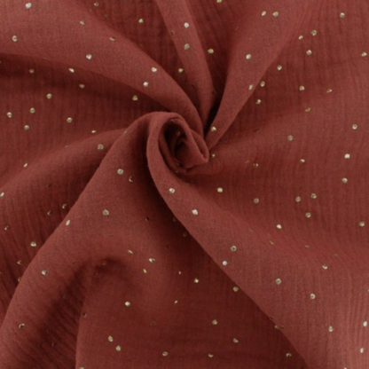 Anneau de Dentition - Gaze de coton Tomette à pois dorés