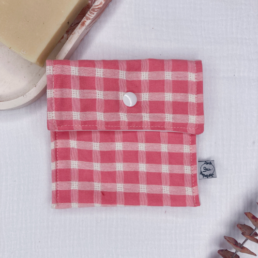 Pochette à Savon Imperméable – Vichy rose - La Petite Framboise