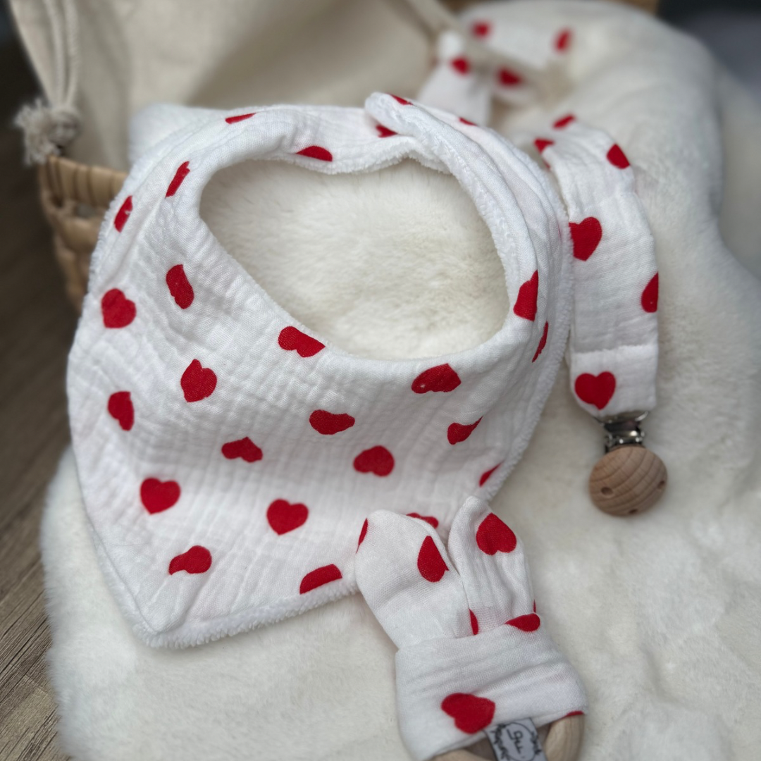 Coffret de naissance - Blanc coeur rouge