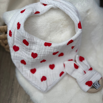 Coffret de naissance - Blanc coeur rouge