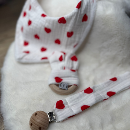 Coffret de naissance - Blanc coeur rouge