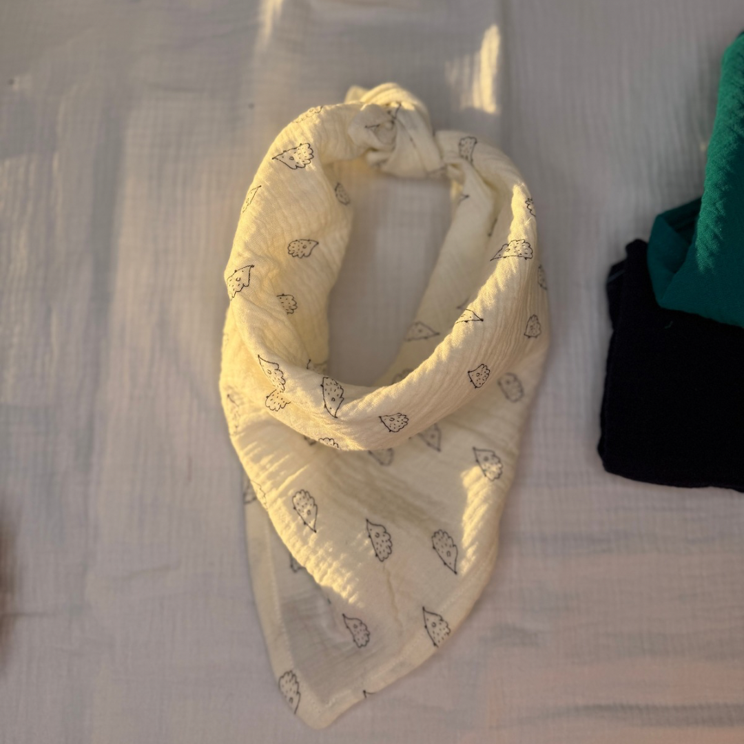 Bandana / Foulard enfant – Ecrue Hérissons