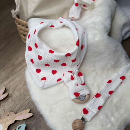 Coffret de naissance - Blanc coeur rouge