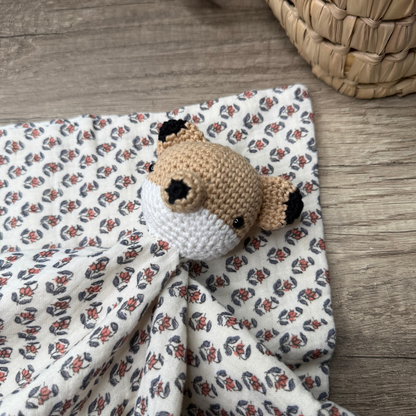 Doudou Renard - Beige fleuri