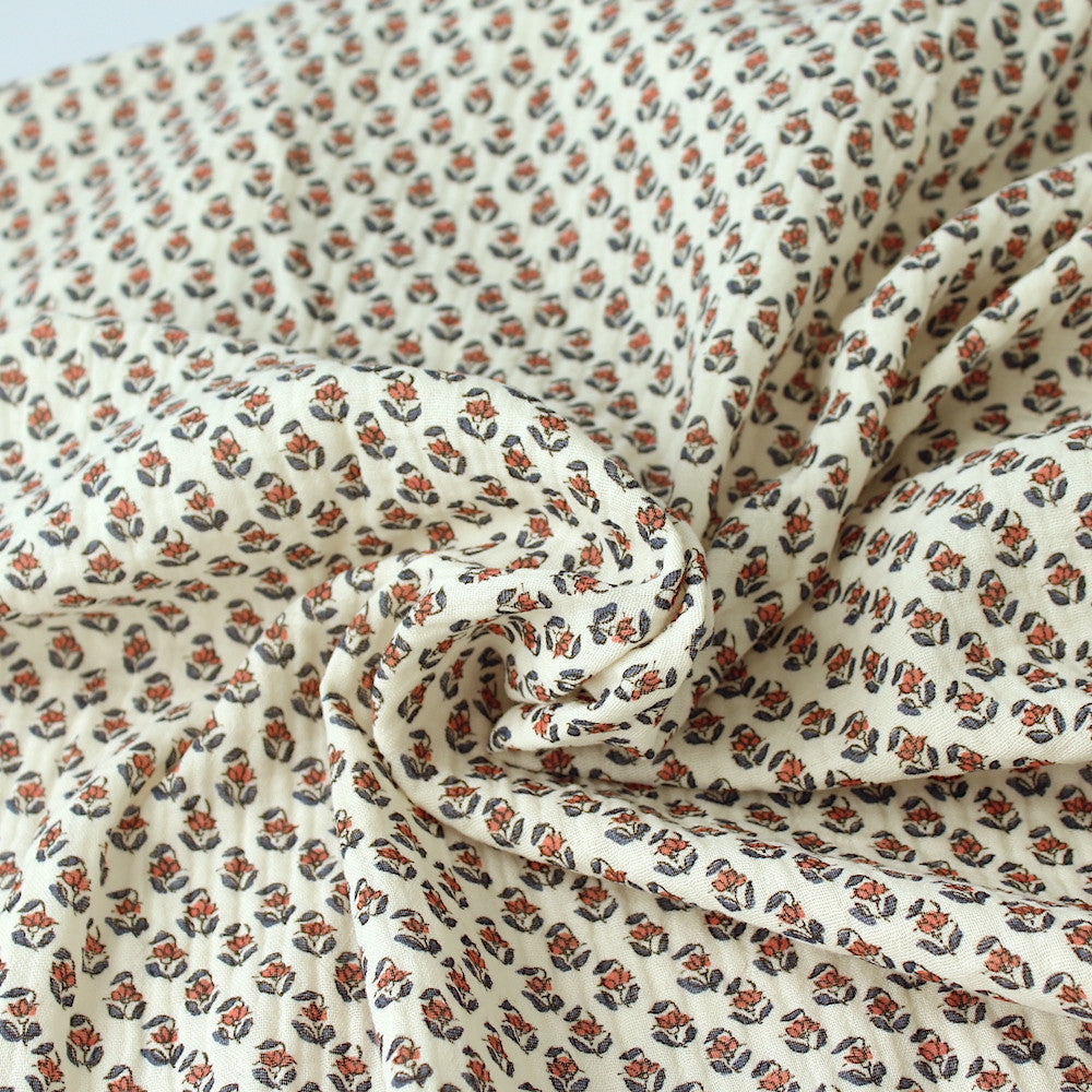 Doudou Renard - Beige fleuri