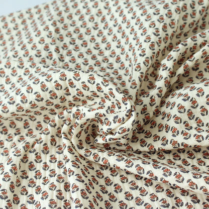 Doudou Renard - Beige fleuri